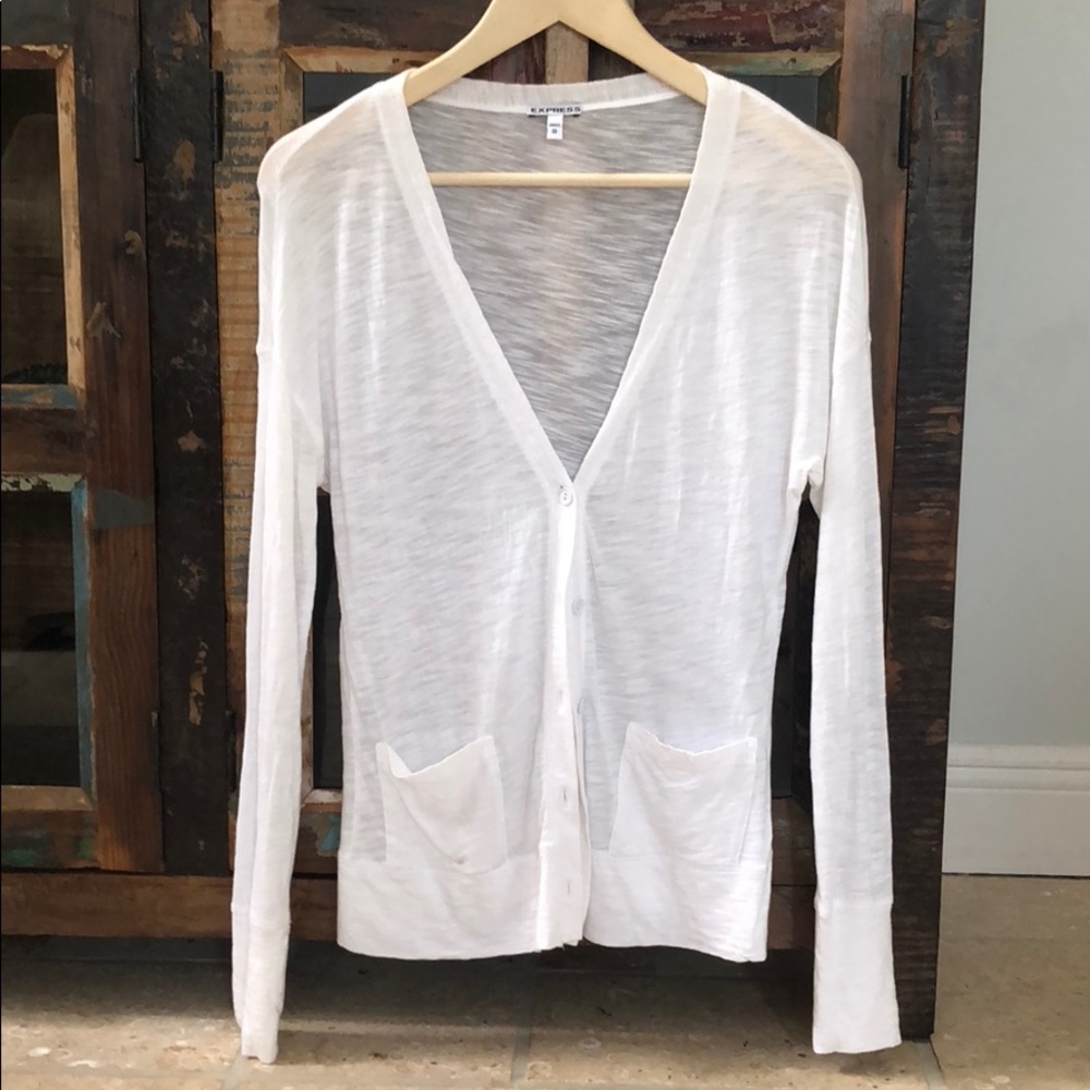 Express White Cardigan
